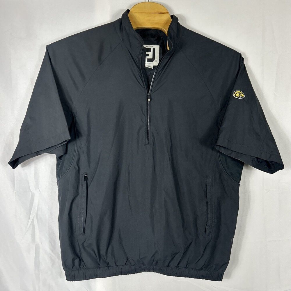 Footjoy Dryjoy Tour Collection Black Windbreaker Pullover‎ Half Zip Mens Large